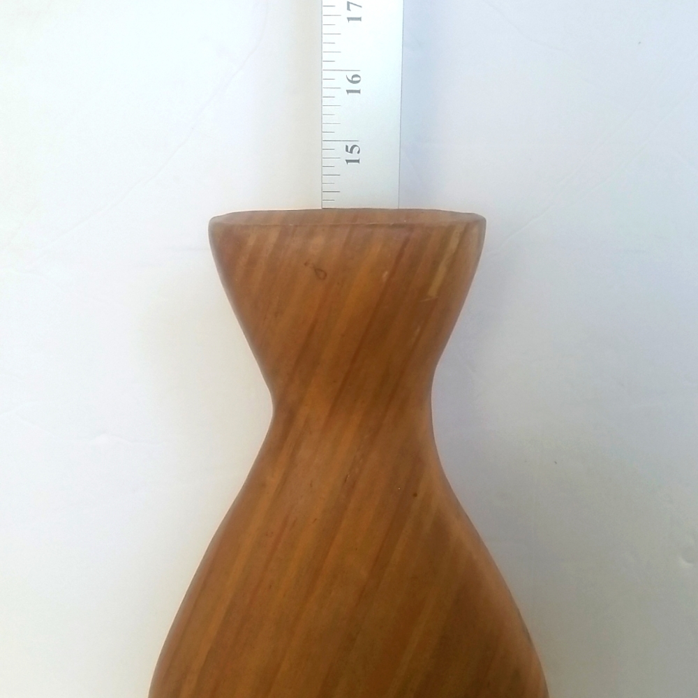 HANDMADE Heavy Wooden Tall Vase - Picture 8 of 9